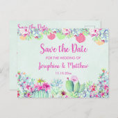 Cactus Lantern Fiesta Succulents Save the Date Ankündigungspostkarte (Vorne/Hinten)