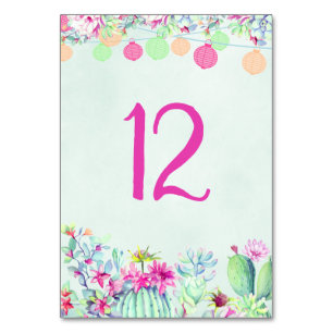 Cactus Lantern Fiesta Succulents Tischnummer