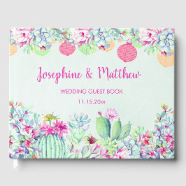 Cactus Lantern Fiesta Succulents Wedding Gästebuch