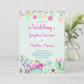 Cactus Lantern Fiesta Wedding Einladungen (Stehend Vorderseite)