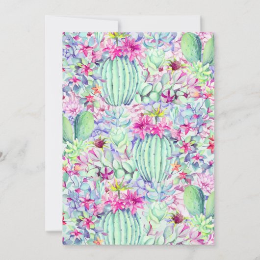 Cactus Lantern Fiesta Wedding Einladungen (Rückseite)