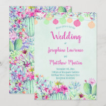 Cactus Lantern Fiesta Wedding Einladungen