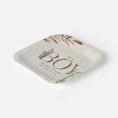 Cactus Leather Boy Baby Shower Pappteller (Gewinkelt)