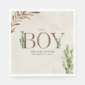 Cactus Leather Boy Baby Shower Serviette (Vorderseite)