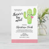 Cactus Liebe Girl Pink Baby Shower per Mail Einladung (Stehend Vorderseite)