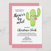 Cactus Liebe Girl Pink Baby Shower per Mail Einladung (Vorne/Hinten)