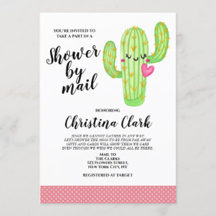 Cactus Liebe Girl Pink Baby Shower per Mail Einladung