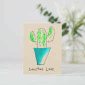 Cactus Liebe Mexican Wüste niedlich Illustration Postkarte (Stehend Vorderseite)