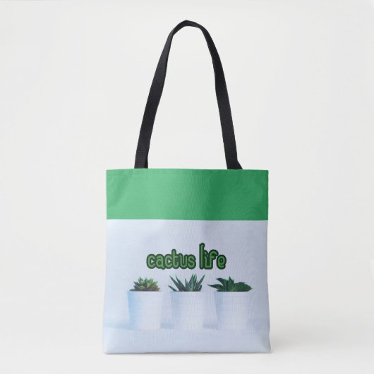 Cactus Life Potted Succulents Tasche (Vorderseite)