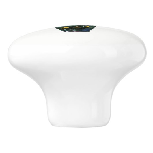 Cactus Lila Blume Boho Rustic Südwest Keramikknauf (Seitenansicht)