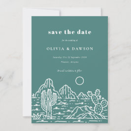 Cactus Line Art Desert Foto Save the Date Einladung