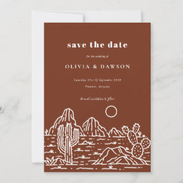 Cactus Line Art Desert Foto Save the Date Einladung