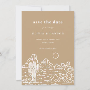 Cactus Line Art Desert Foto Save the Date Invita Einladung