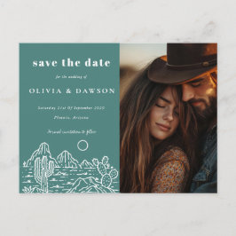 Cactus Line Art Desert Foto Save the Date Postkarte