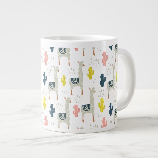 Cactus & Llamas Jumbo-Tasse (Vorderseite Rechts)