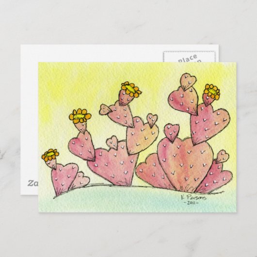 Cactus Love Postkarte (Vorne/Hinten)