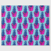 Cactus Lover Weird Potted Sukkulent Pflanze Patter Geschenkpapier (Flach)