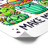 Cactus macht mich zum glücklichen digitalen Downlo Poster (Ecke)