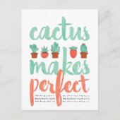 Cactus macht perfekte kleine Kaktus-Pflanze grafis Postkarte (Vorderseite)