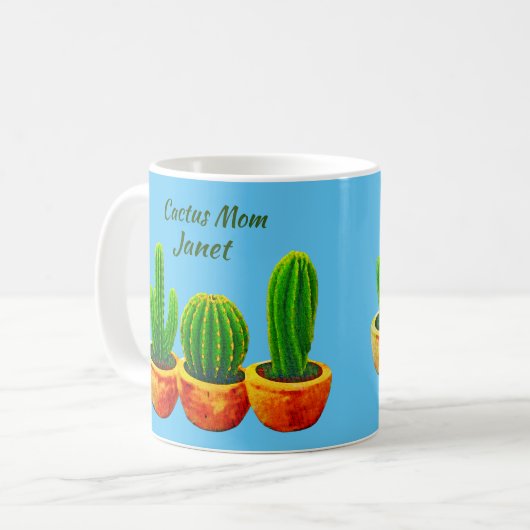 Cactus Mama Personalisiert Coffee Tasse Cup (Vorderseite Links)