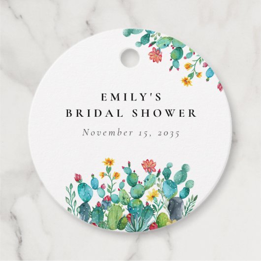 Cactus Mexican Fiesta Brautparty Geschenkanhänger (Vorderseite)