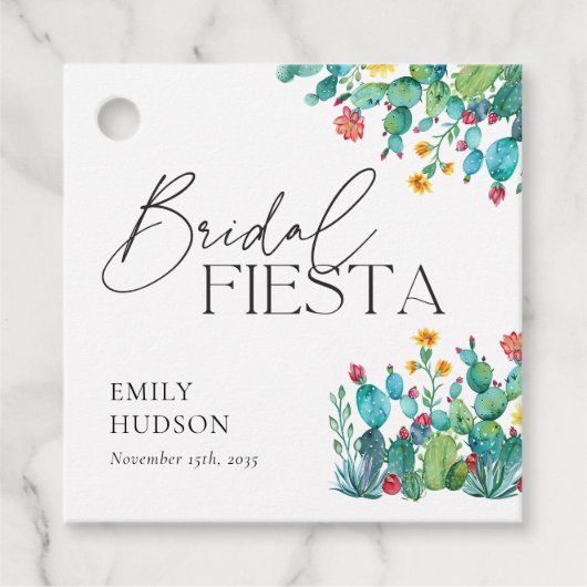 Cactus Mexican Fiesta Brautparty Geschenkanhänger (Vorderseite)