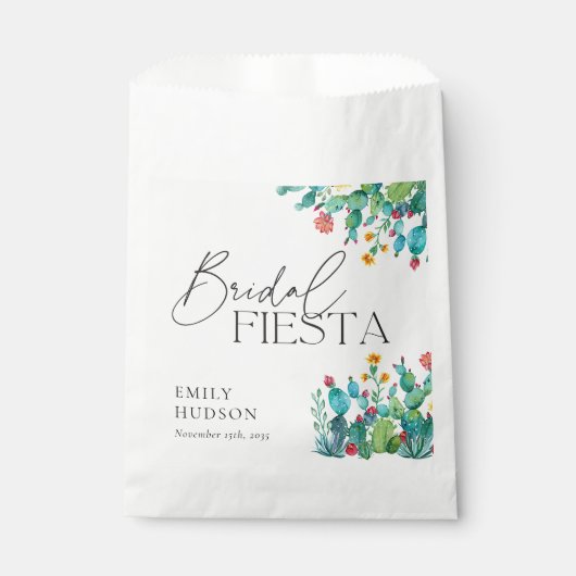 Cactus Mexican Fiesta Brautparty Geschenktütchen (Vorderseite)