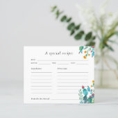 Cactus Mexican Fiesta Brautparty Recipe Card (Stehend Vorderseite)