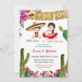 Cactus Mexican Gender Reveal Baby Shower Einladung (Vorderseite)