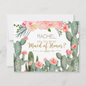 Cactus mexikanisch werden Sie meine Trauzeugin-Kar Einladung (Vorderseite)