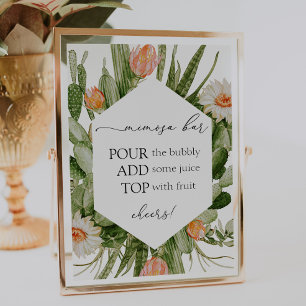 Cactus Mimosa Bar Sign Poster