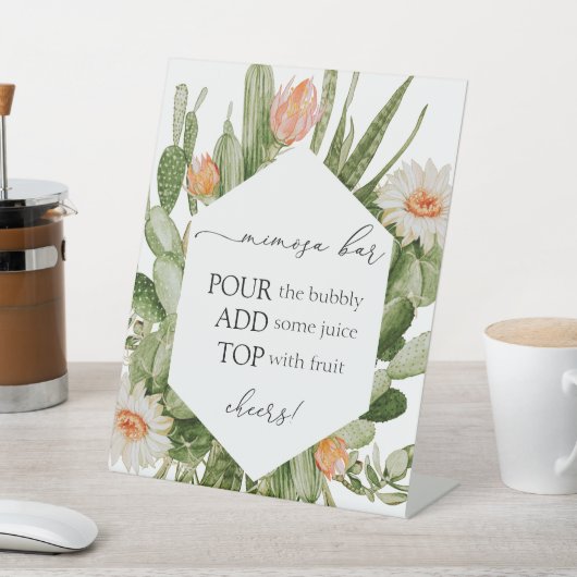 Cactus Mimosa Bar Sign Sockelschild (In SItu)