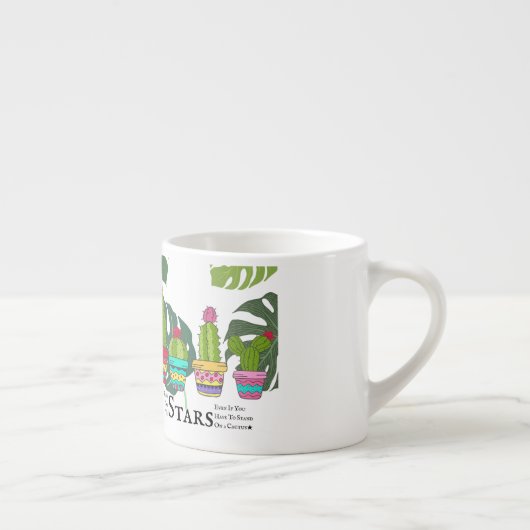 CACTUS MIT QUOTEN UND GROSSEN BLÄTTER ESPRESSOTASSE (Rechts)