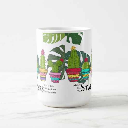 CACTUS MIT QUOTEN UND GROSSEN BLÄTTER KAFFEETASSE (Mittel)