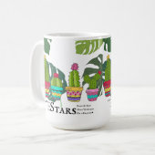 CACTUS MIT QUOTEN UND GROSSEN BLÄTTER KAFFEETASSE (Vorderseite Links)
