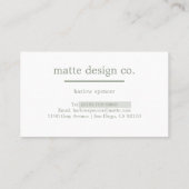 Cactus | Modernes Elegantes Minimalistisches Beruf Visitenkarte (Rückseite)