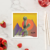 Cactus Monogram Napkins Serviette (Beispiel)