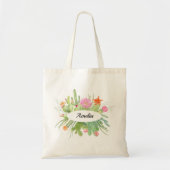 Cactus Monogram Tote Bag Tragetasche (Vorne)