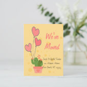 Cactus move card Wir haben Moving Announcem versch Postkarte (Stehend Vorderseite)