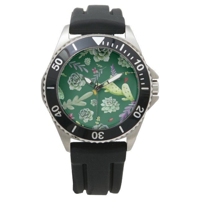 Cactus Muster 3 Armbanduhr (Vorderseite)