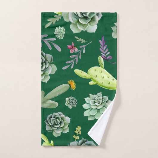 Cactus Muster 3 Badhandtuch Set (Handtuch)