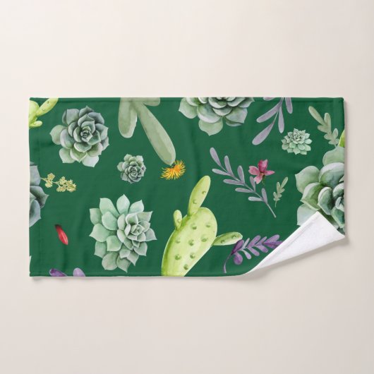 Cactus Muster 3 Badhandtuch Set (Handtuch)