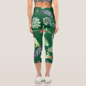 Cactus Muster 3 Capri Leggings (Rückseite)