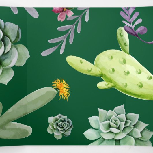 Cactus Muster 3 Dreifach Gefaltete Urlaubskarte (Innenseite Mitte)