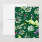 Cactus Muster 3 Feiertagspostkarte (Vorne/Hinten)