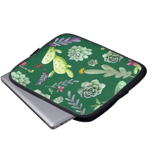 Cactus Muster 3 Laptopschutzhülle (Vorne Knopf)