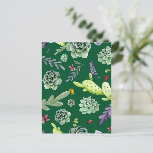 Cactus Muster 3 Postkarte (Stehend Vorderseite)