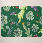 Cactus Muster 3 Sherpadecke (Vorderseite (Horizontal))