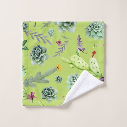 Cactus Muster 6 Badhandtuch Set (Waschlappen)