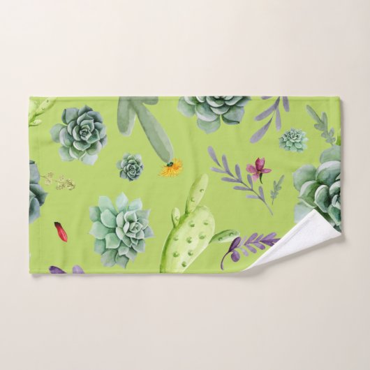 Cactus Muster 6 Badhandtuch Set (Handtuch)